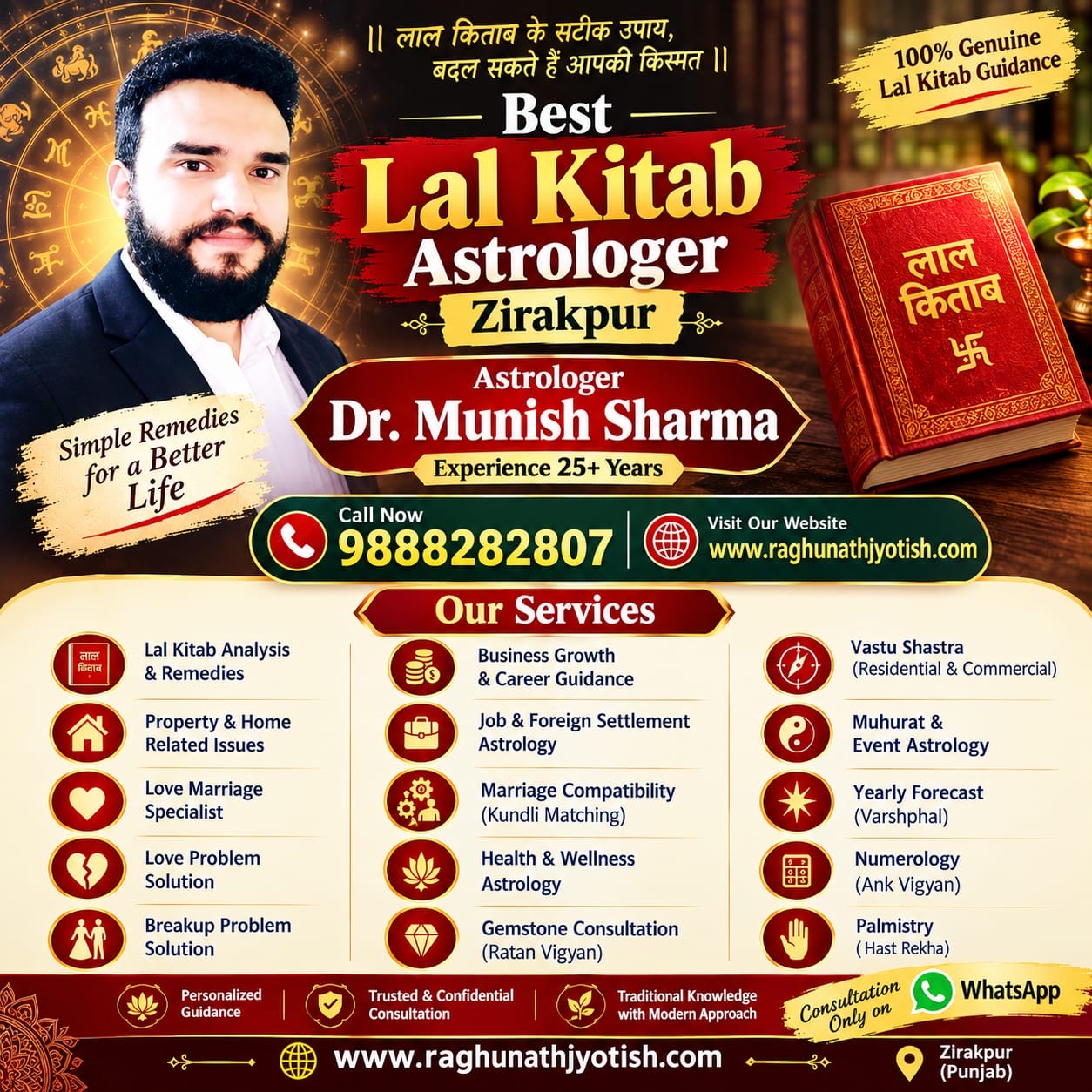 You are currently viewing Best Lal Kitab Astrologer in Zirakpur – Lal Kitab Remedies by Dr Munish Sharma